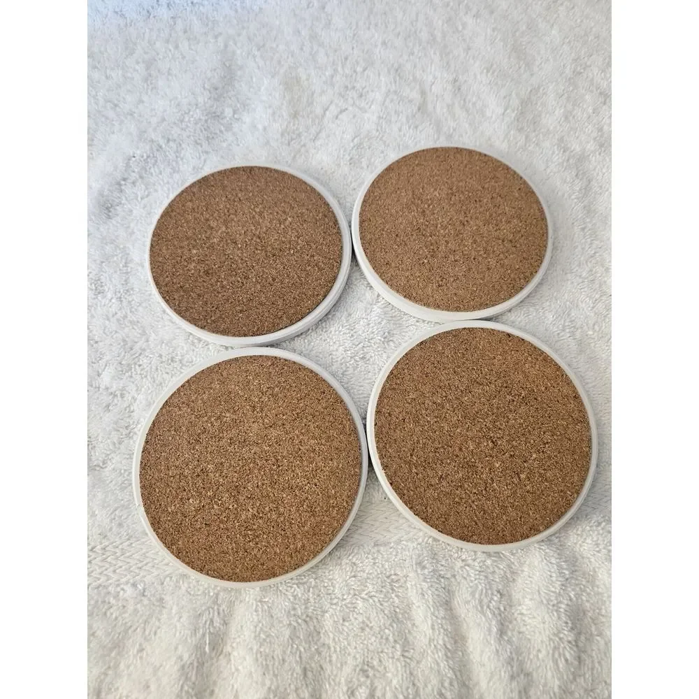 Set Of 4 Ceramic Coasters WSU Washington State‎ University Cork Backing